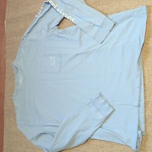 Mens Vineyard Vines Size XL Logo Long Sleeve T Shirt Blue/White